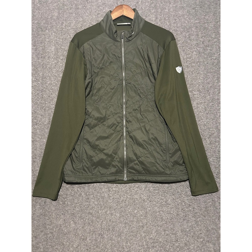 Kjus retention jacket full zip mens green performance golf Large quilted